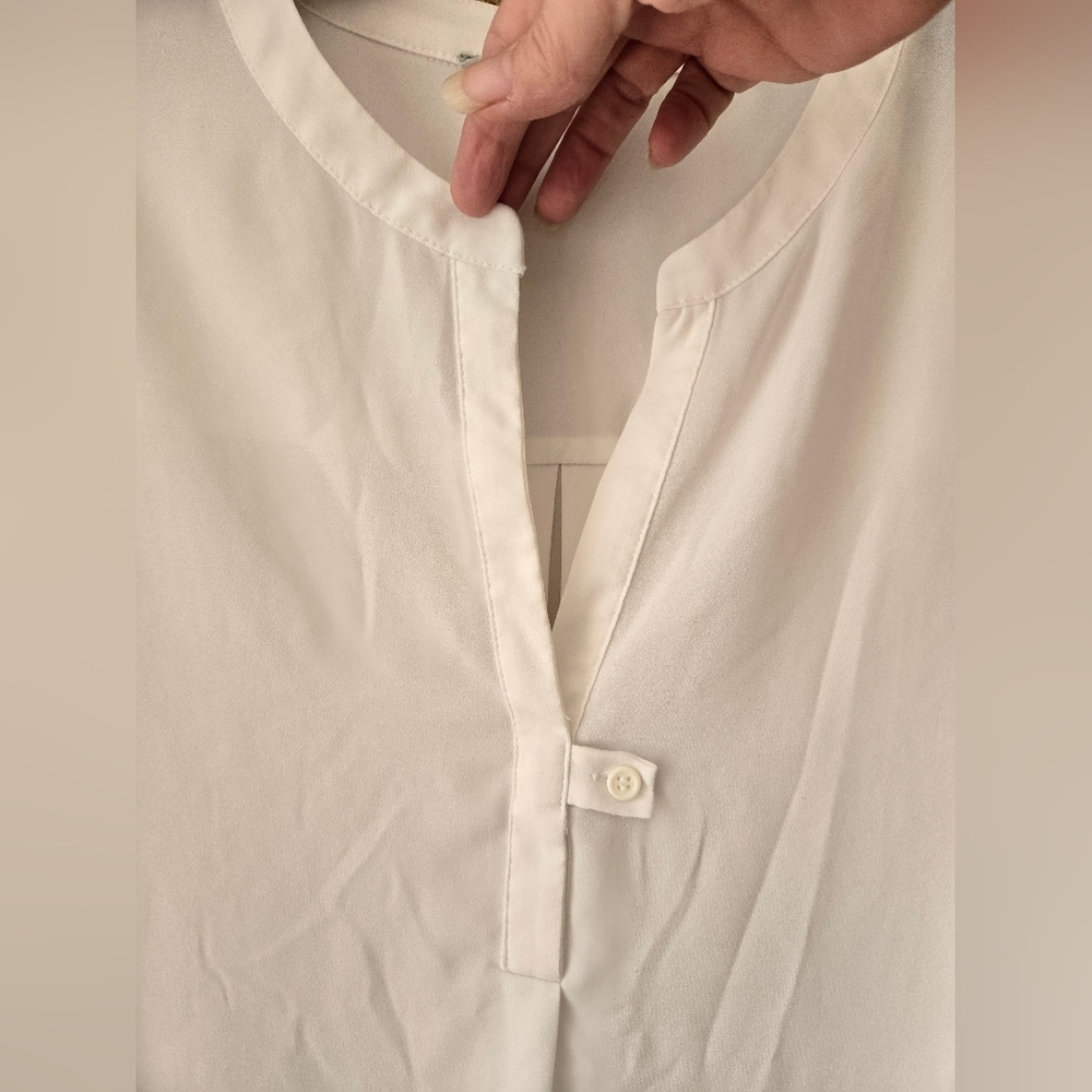 Women's White Pleione Sheer Blouse Sizearge - Picture 8 of 12